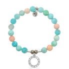 Multi Amazonite Stone Bracelet with Timeless Silver Charm
