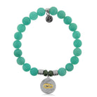 Peruvian Amazonite Stone Bracelet with Always and Forever Sterling Silver Charm