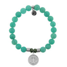Peruvian Amazonite Stone Bracelet with Anchor Sterling Silver Charm