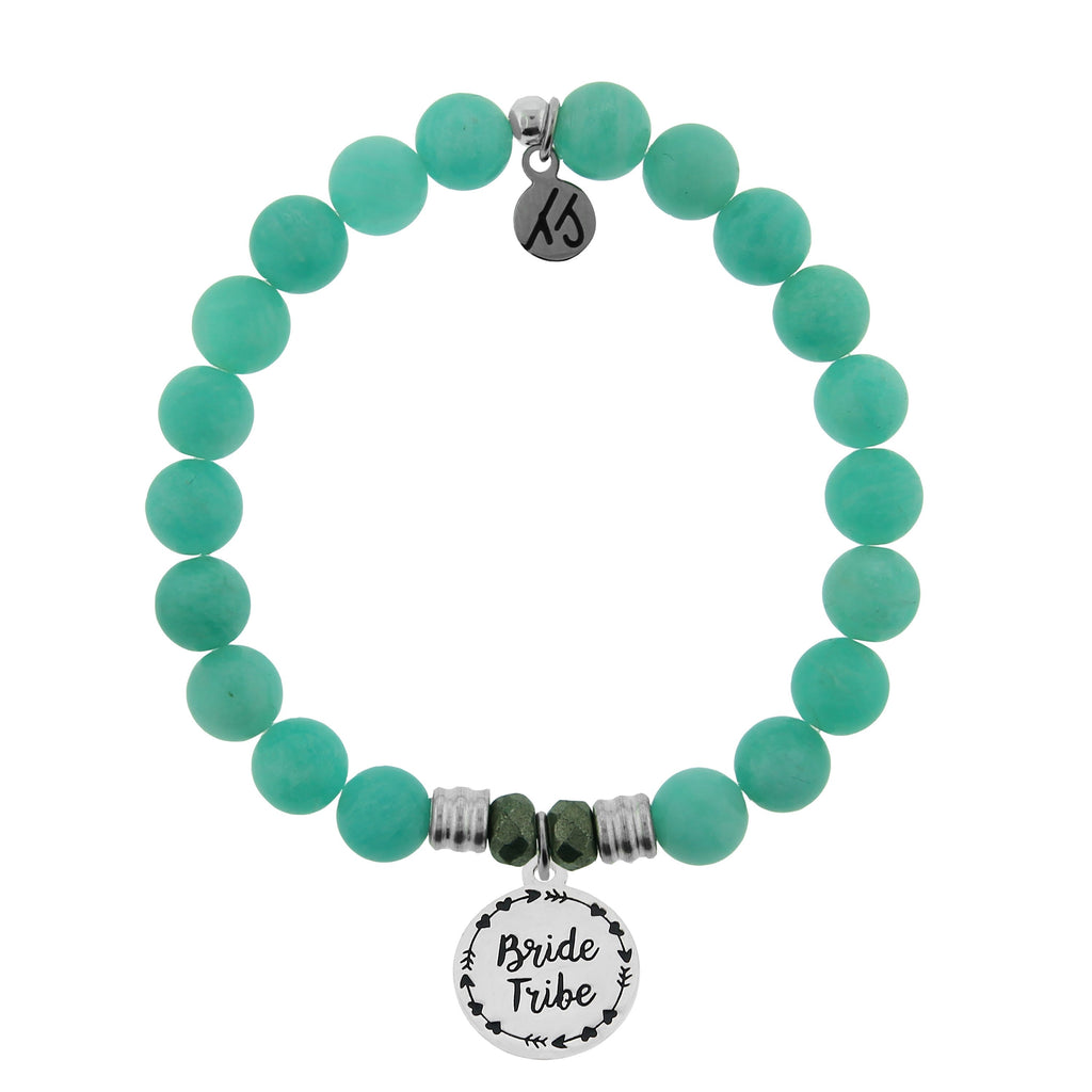Peruvian Amazonite Stone Bracelet with Bride Tribe Sterling Silver Charm