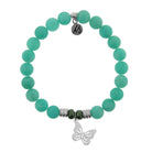 Peruvian Amazonite Stone Bracelet with Butterfly Cutout Sterling Silver Charm Tiffany Jazelle