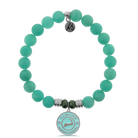 Peruvian Amazonite Stone Bracelet with Cape Cod Enamel Sterling Silver Charm