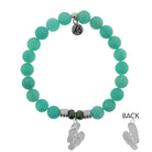 Peruvian Amazonite Stone Bracelet with Flip Flop Sterling Silver Charm