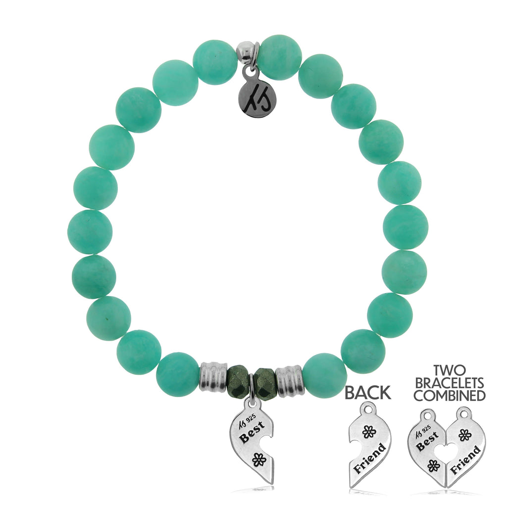Peruvian Amazonite Stone Bracelet with Forever Friends Sterling Silver Charm