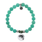 Peruvian Amazonite Stone Bracelet with Grad Cap Sterling Silver Charm T. Jazelle