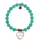 Peruvian Amazonite Stone Bracelet with Heart Grandma Sterling Silver Charm