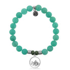 Peruvian Amazonite Stone Bracelet with Mountain Cutout Sterling Silver Charm