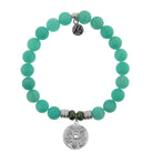 Peruvian Amazonite Stone Bracelet with Ocean Lover Sterling Silver Charm