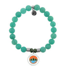 Peruvian Amazonite Stone Bracelet with Protect Our Forest Sterling Silver Charm