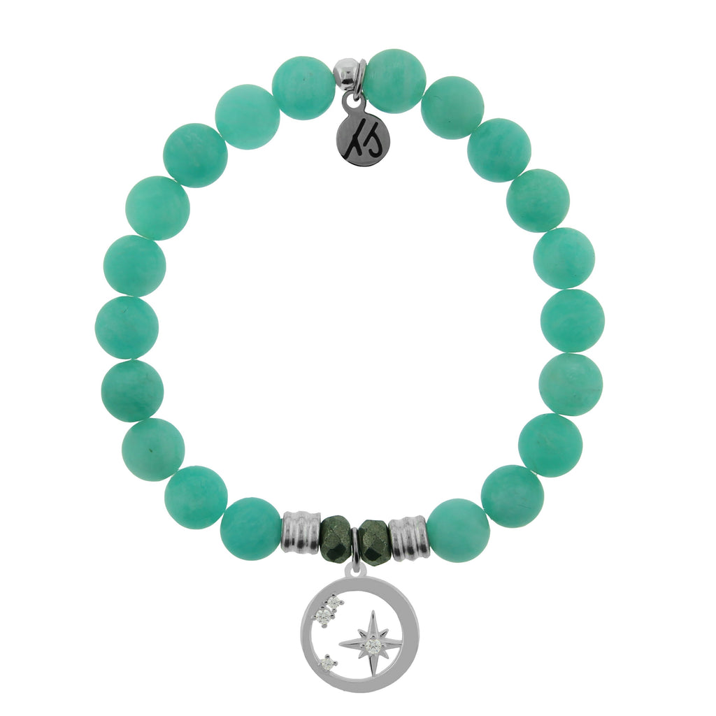 Peruvian Amazonite Stone Bracelet with What is Meant to Be Sterling Silver Charm