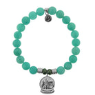 Peruvian Amazonite Stone Bracelet with Winter Wonderland Sterling Silver Charm