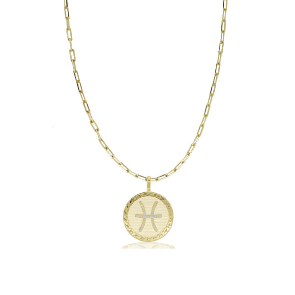Pisces Gold Vermeil Zodiac Necklace | T. Jazelle