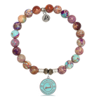 Purple Jasper Stone Bracelet with Cape Cod Enamel Sterling Silver Charm