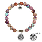 Purple Jasper Stone Bracelet with Lake Life Sterling Silver Charm