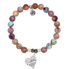Purple Jasper Stone Bracelet with Seas the Day Sterling Silver Charm