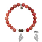 Red Jasper Stone Bracelet with Flip Flop Sterling Silver Charm