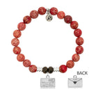 Red Jasper Stone Bracelet with Love Letter Sterling Silver Charm