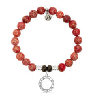 Red Jasper Stone Bracelet with Timeless Sterling Silver Charm