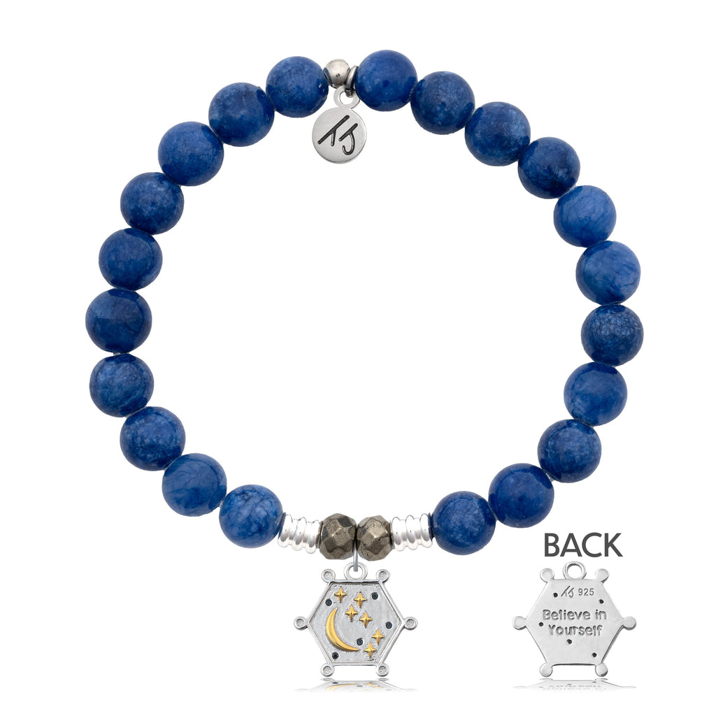 Royal Jade Stone Bracelet with Believe in Yourself Sterling Silver Charm