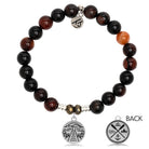 Sardonyx Stone Bracelet with Lake Life Sterling Silver Charm