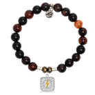 Sardonyx Stone Bracelet with Lightning Bolt Sterling Silver Charm