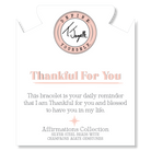 Silver Affirmations Collection- Thankful For You Champagne Agate Bracelet