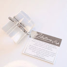 Silver Milestone Bracelet - Silver Steel with White Milestone Gem Bar