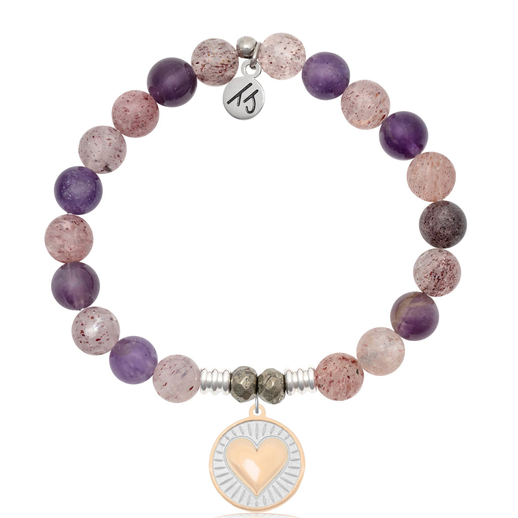 Super Seven Stone Bracelet with Heart of Gold Sterling Silver Charm