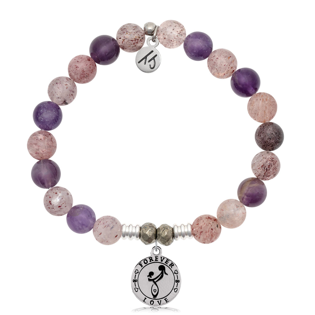 Super Seven Stone Bracelet with Mother's Love Sterling Silver Charm