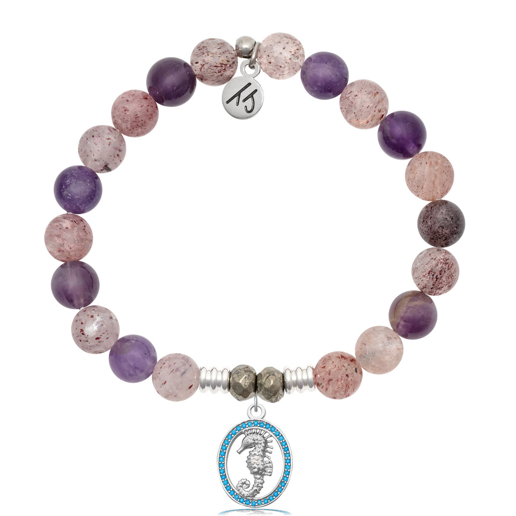 Super Seven Stone Bracelet with Seahorse Sterling Silver Charm