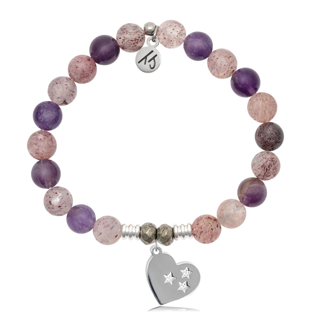 Super Seven Stone Bracelet with Wishing Heart Sterling Silver Charm