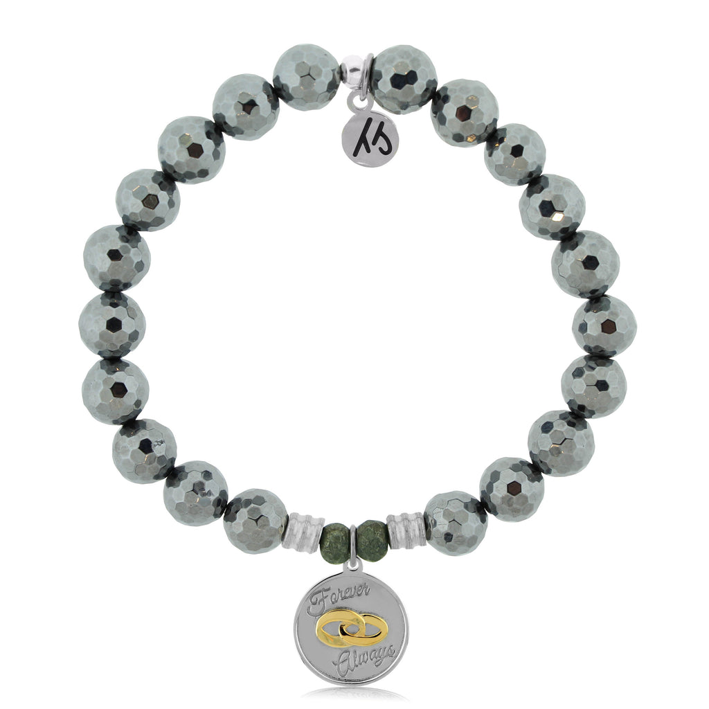 Terahertz Stone Bracelet with Always and Forever Sterling Silver Charm