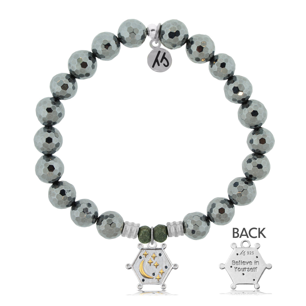Terahertz Stone Bracelet with Believe in Yourself Sterling Silver Charm
