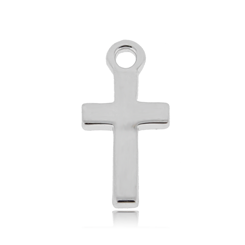 Terahertz Stone Bracelet with Cross Sterling Silver Charm