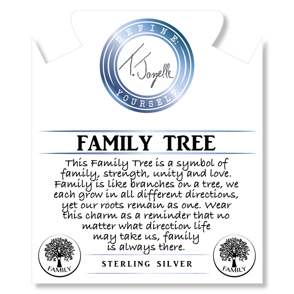 Terahertz Stone Bracelet with Family Tree Sterling Silver Charm