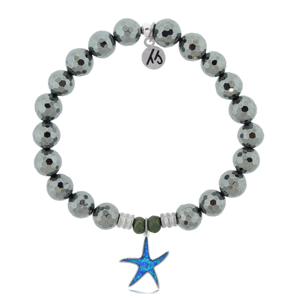 Terahertz Stone Bracelet with Star of the Sea Sterling Silver Charm