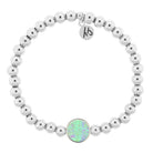 The Cape Bracelet Disc- Silver Steel with Natural Pink Opal Disc