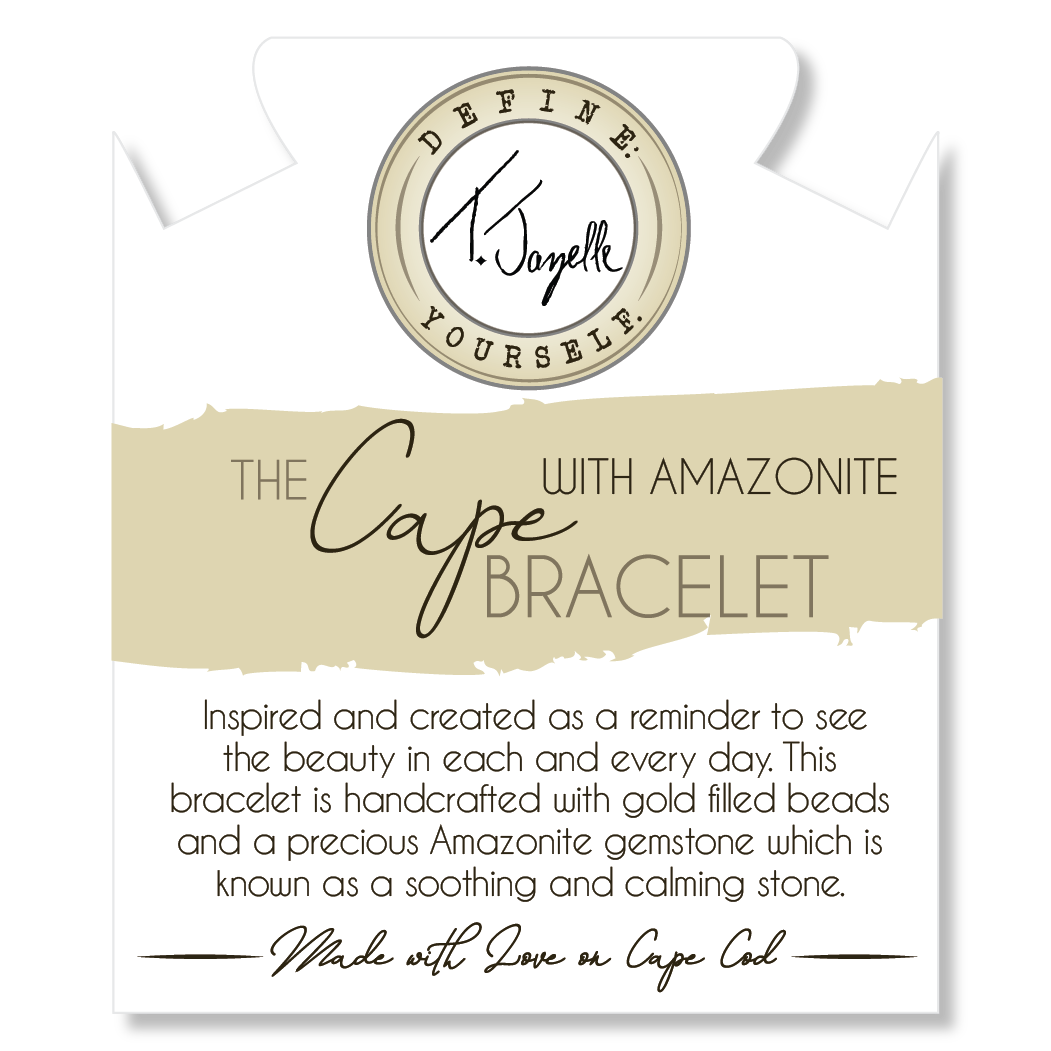 The Cape Bracelet - Gold Filled with Aqua Amazonite Ball
