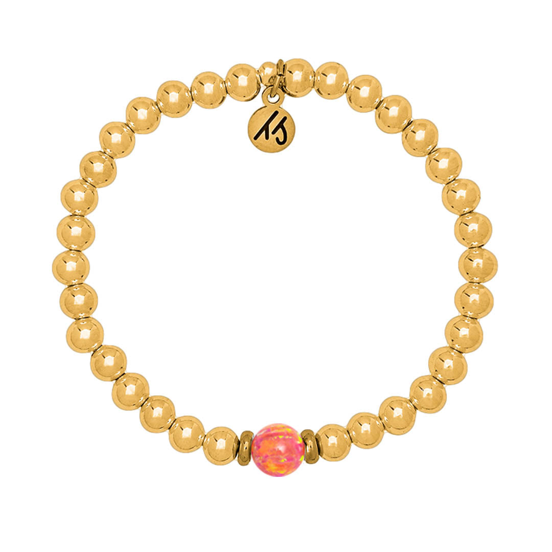 The Cape Bracelet - Gold Filled with Coral Opal Ball