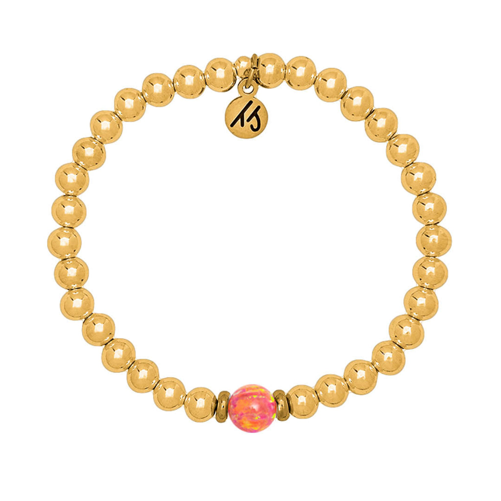 The Cape Bracelet - Gold Filled with Coral Opal Ball