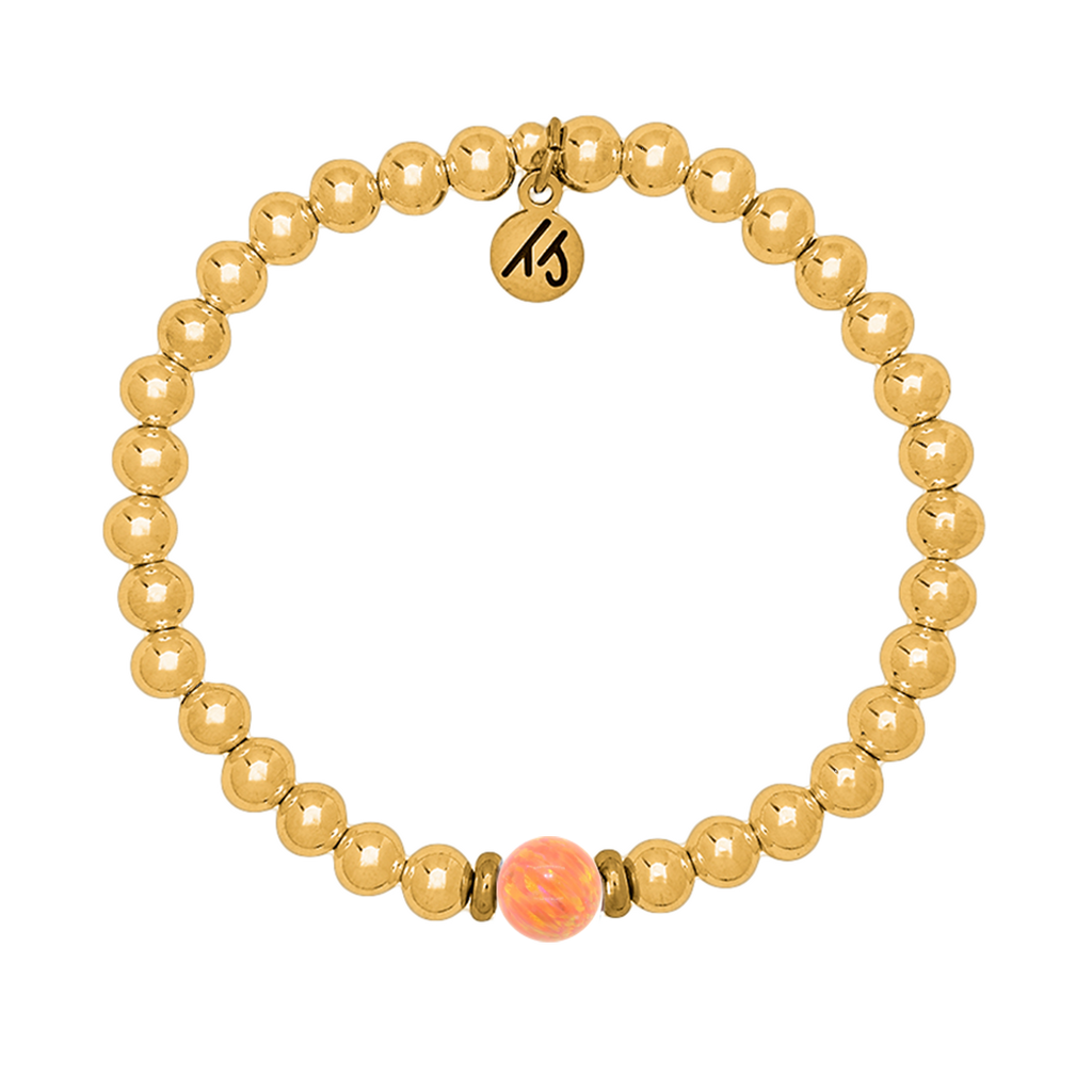 The Cape Bracelet - Gold Filled with Fire Opal Ball