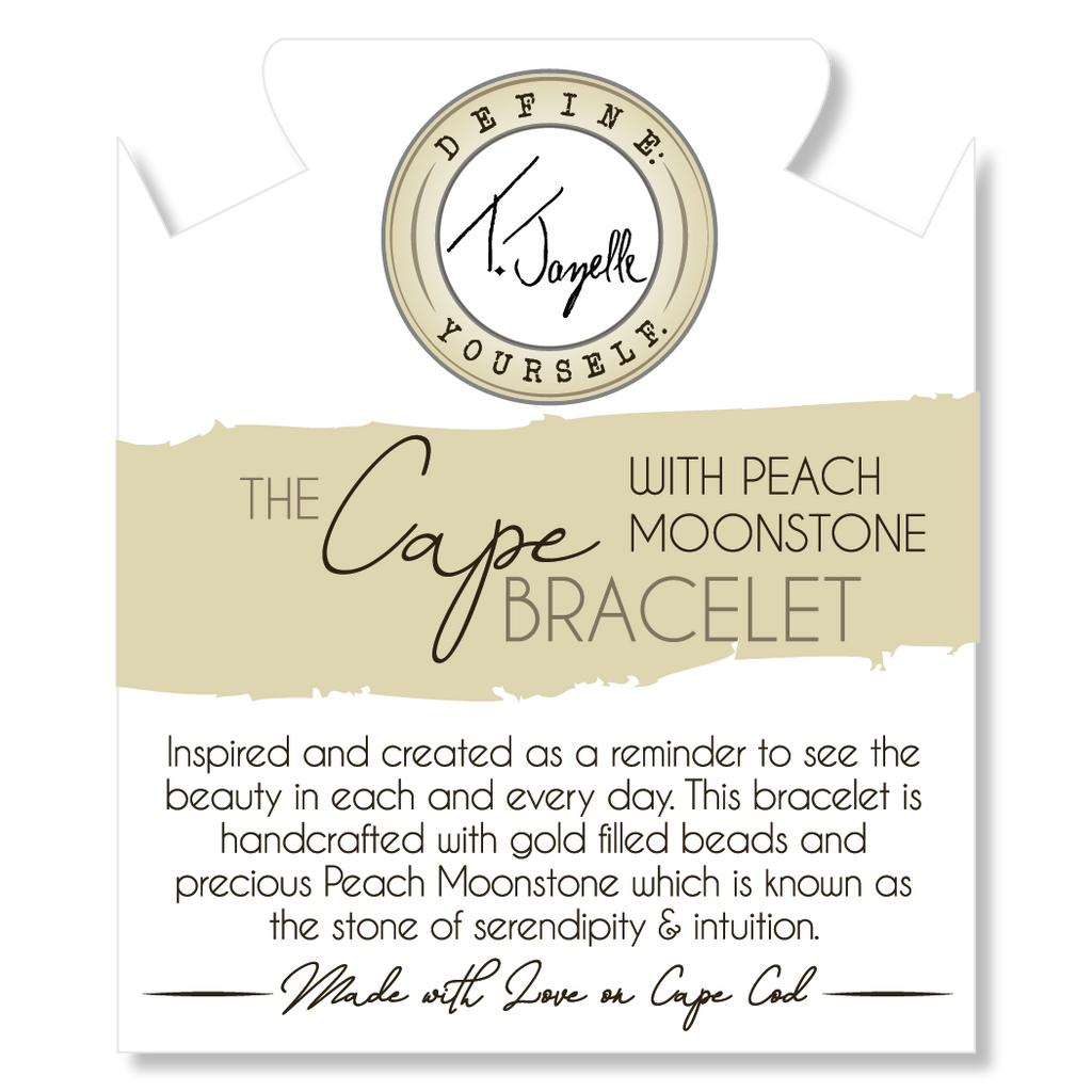 The Cape Bracelet - Gold Filled with Peach Moonstone Ball