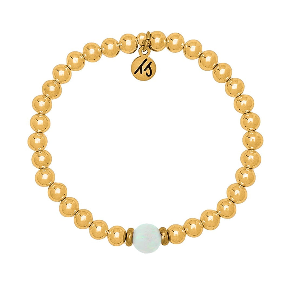 The Cape Bracelet - Gold Filled with White Opal Ball