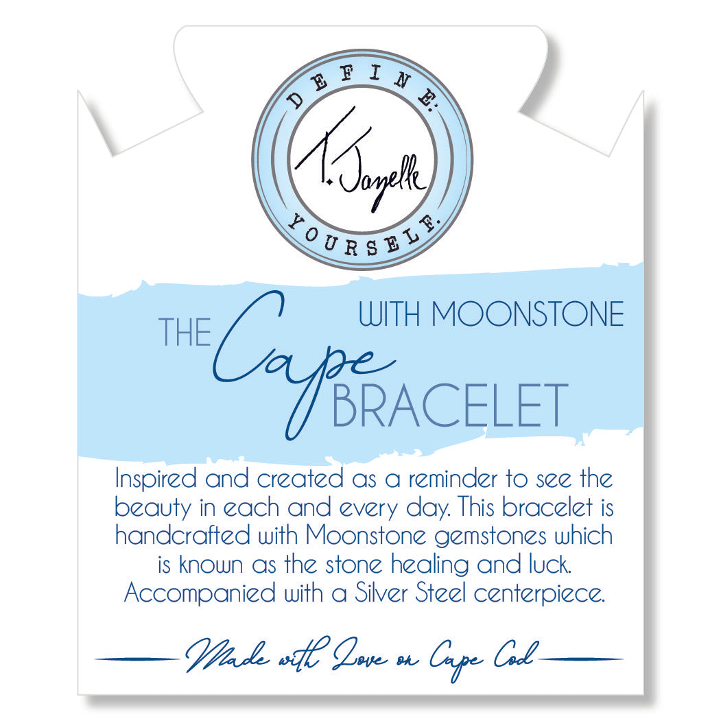 The Cape Bracelet Reverse- Moonstone with Silver Steel Ball
