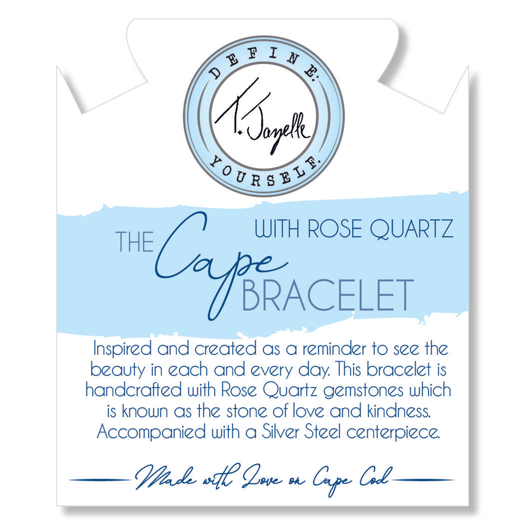 The Cape Bracelet Reverse- Rose Quartz with Silver Steel Ball