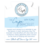 The Cape Bracelet - Silver Steel with Blue Topaz Ball