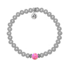 The Cape Bracelet - Silver Steel with Carmine Opal Ball