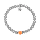 The Cape Bracelet - Silver Steel with Fire Opal Ball