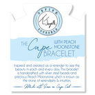 The Cape Bracelet - Silver Steel with Peach Moonstone Ball
