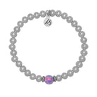 The Cape Bracelet - Silver Steel with Purple Opal Ball
